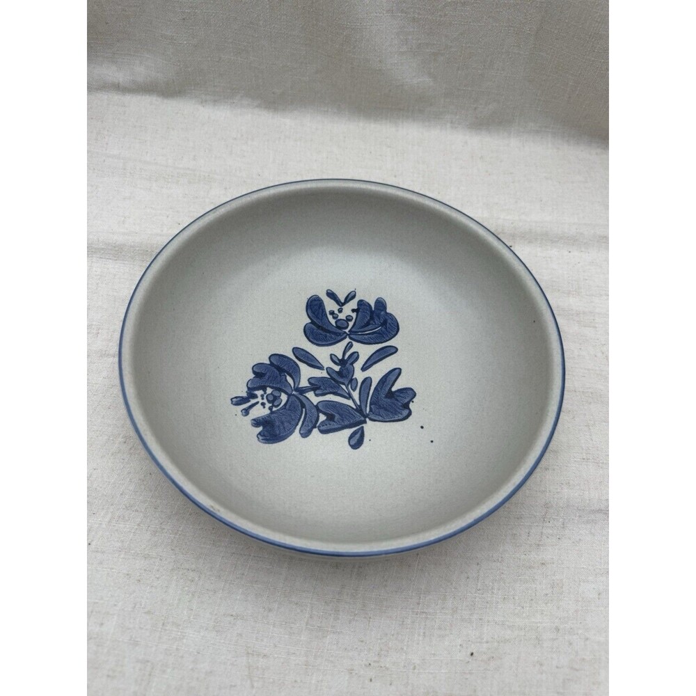 Vintage Pfaltzgraff Yorktowne Serving Bowl Blue Gray Stoneware USA